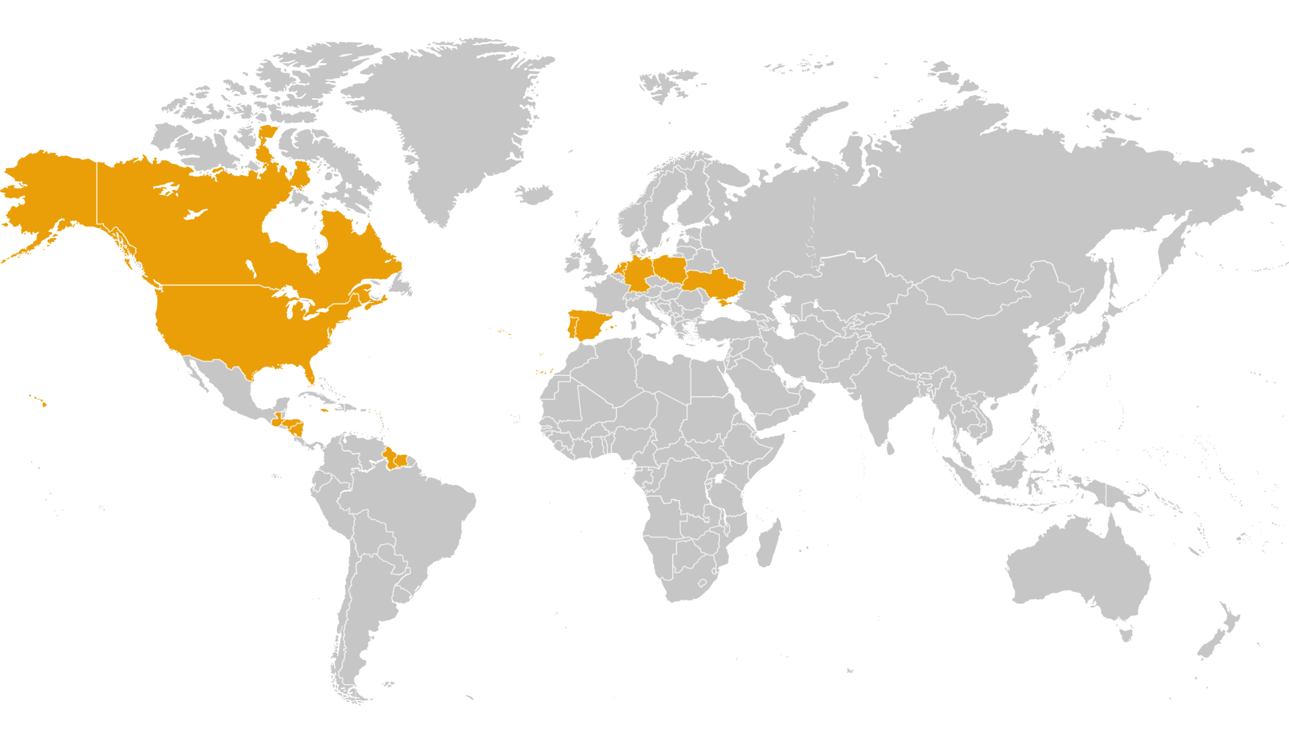 mapa krajów w których występują produkty simplex