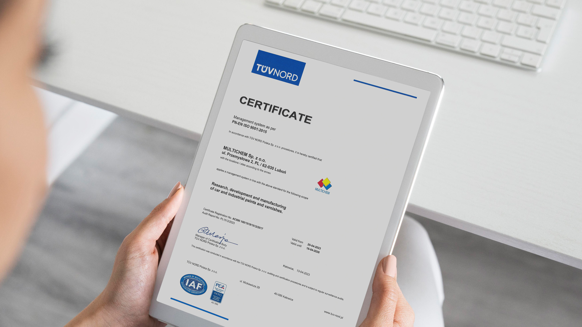 iso certification multichem company
